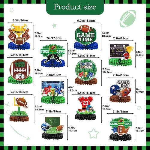 Football Party Decorations Football Birthday Party Decorations Football Centerpieces for Table Super Bowl Decorations Football Birthday Centerpieces for Table Super Bowl Party Supplies