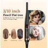 Small Flat Iron, 3/10" Pencil Flat Iron for Short Hair, Pixie Cut and Bangs, Negative Ions Small Hair Straightener for Edges with 10th Adjustable Temper. Auto Shut Off