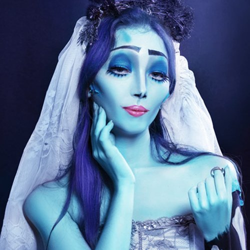 MEICOLY 2pcs Blue Eyeshadow Stick,Blue Eyeshadow for Halloween Corpse Bride Avatar Sally Makeup,Metallic Shimmer Crayon,Waterproof Shiny Blue Rotating Single Eye shadow Pencil Blue Eyeliner Stick