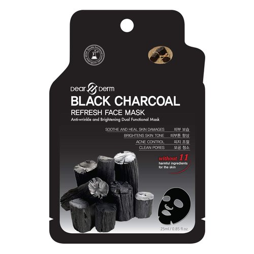 Dearderm Black Charcoal Purifying Face Mask (10pcs) for Blackhead Remover and Pores Minimizer