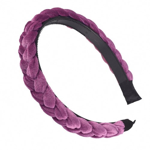 Solid Color Velvet Braids Headband with Teeth Anti-Slip Face-Washing Outdoor Twist Hair Band for Women Knotted Head Wear Hair Ties Criss Cross Hair Hoop Hair Ring Hair Clips Retro Embellishments