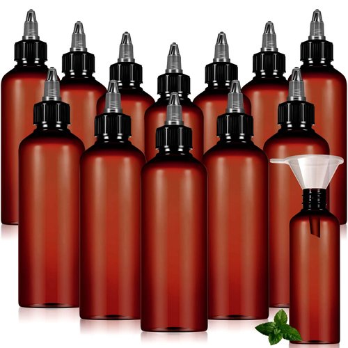 Barydat 12 Pcs Twist Top Applicator Bottle Refillable Squeeze Empty Plastic Bottles, Multi Purpos...