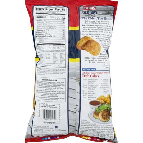 Herr's Old Bay Potato Chips- 7.75 oz. Bags (3 Bags)