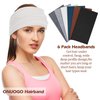 ONUPGO Wide Headbands for Women Non Slip Stretchy Head bands for Women's Hair Thick Hair Bands Workout Headbands Head wraps 6 Pack