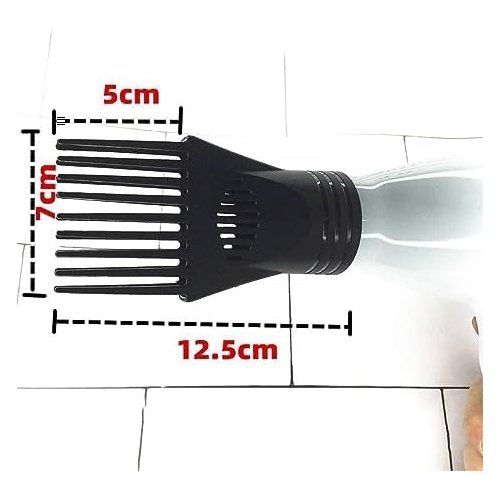 Black Universal Hair Dryer Nozzle - Plastic Hairdressing Salon Comb Attachment for Straightening and Detangling Fine, Curly Hair | Styling Tool