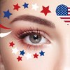 4th of July Temporary Tattoos 10 Sheets Independence Day Face Decorations Tattoos Red White Blue Patriotic Design Tattoo Supplies for Women Men Boys Girls Indepence Day Party Parade Tattoo Stickers