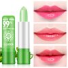 3 Pack Aloe Vera Lipstick,Long Lasting Nutritious Tinted Lip Balm Natural Moisturizer Magic Temperature Color Change Lip Gloss