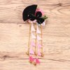 Minkissy Japanese Style Hair Clip Long Tassel Hair Ornament Tie Band Clip Flower Hairpin Womens Girls Hair Decoration for Bridal Wedding Pink