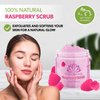 Organic Raspberry Scrub, Natural Exfoliating Salt Body & Face Scrub, Pure Exfoliator Helps with Moisturizing Skin, Cellulite, Dead Skin Cells, Deep Cleansing, Moisturizes 10 oz