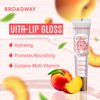 Ruby Kisses Broadway Lip Gloss Vita-Lip Clear Lip Gloss, Moisturizing, Soothing, Super Glossy with Vitamin Oil (Peach)