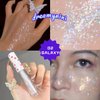 dreamynini Liquid Glitter Eyeshadow White Liquid Eyeliner 3Pcs Shimmer Highlighter Makeup Waterproof Eye Glitter Korean Makeup, Long Lasting, Quick Drying & Pigmented Glitter Glue for Eye Makeup