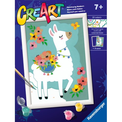 Ravensburger CreArt No Probllama Paint by Numbers Kit for Kids - 20266 - Painting Arts and Crafts for Ages 7 and Up