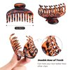 DEEKA 3 PCS 2.5 Inch Tortoise Shell Hair Claw Clips Double Row Teeth Plastic Hair Jaw Clips Hair Barrettes Thick Medium Thin Hair Clips for Women
