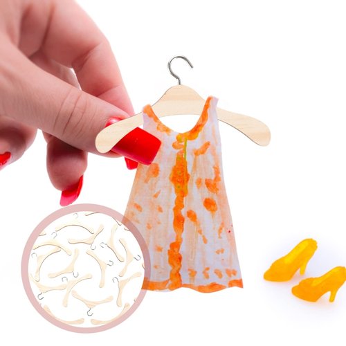 Towel Hanger 20Pcs Wooden Doll Clothes Hangers Mini Doll Hangers Doll Dress Hangers Mini Hangers for Doll Clothes Miniature Accessories (12cm) Coat Hangers