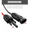 BERLAT Solar Panel Extension Cable,10AWG SAE PV Extension Cable to Solar Panels with 2 Pack SAE to SAE Polarity Reverse Adapters-30cm