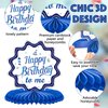 Clabby 12 Pieces Happy Birthday Decorations Birthday Honeycomb Centerpieces for Table Decorations Birthday Honeycomb Table Topper for Women Men Birthday Theme Party Supplies (Blue)