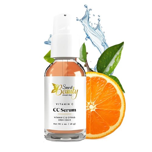 Simret Beauty Vitamin C CC Serum - Complexion Corrector with Citrus Stem Cells & Hyaluronic Acid, Anti-Aging, Hydrating, Dark Spot Corrector, Brightening & Firming serum, 1 oz