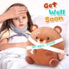 Houwsbaby 12" Brown Get Well Soon Teddy Bear Plush Pillow,Get Well Soon Bear Stuffed Animal, Broken Arm Bandage Bear Plush for Kids Boys Girls Adult After Surgery Presents