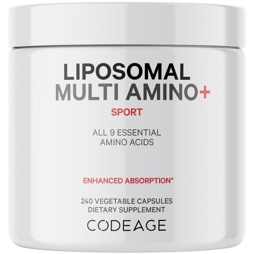 Codeage Multi Amino+ BCAA & EAA Supplement, All 9 Essential Amino Acids, Free-Form Branched-Chain Amino Acid Pills, Sport Supplement, Pre & Post Workout, Liposomal Delivery, Vegan, 240 Capsules