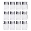 12PCS Empty Clear Travel Portable Glass Wish Bottles with Silver Aluminum Cap Essential Oil Powders Cream Ointments Grease Storage Container Jars Cosmetic Makeup Sample Packing Holder(5ml/0.17oz)