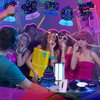 Chinco 6 Pcs Glow Party Birthday Centerpieces Neon Birthday Decorations Honeycomb Birthday Centerpieces Neon Centerpieces for Tables Neon Birthday Party Supplies(Vibrant)