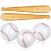 durony 5 Pieces Inflatable Baseball Set Including 2 Piece 31.5 Inch Baseball Bat Inflates 3 Piece 5.5 Inch Beach Baseball Sports Baseball Party Favors for Birthday Party Pool Beach Fun Sports Game