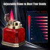 Ambrogio.L Quad Torch Lighter Tabletop Refillable Butane Gas Red Flame Cigar Cigarette Lighter for Birthday Christmas Men