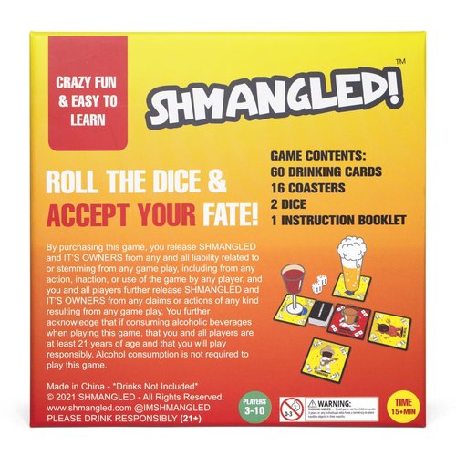 SHMANGLED Drinking Game for Adults | Hilarious & Easy to Play Fun Adult Pregame | The Drinking Game That Will Get You & Friends Tipsy | 3-10 Players Dice Drinking Game