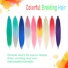 Pre Stretched Braiding Hair 28 Inch Ombre Braiding Hair Pink Hot Water Setting Yaki Texture Synthetic Hair Extensions For Box Braids(Pack of 3, Red/Yellow/Pink)