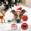 LUCKITTY 3 Packs Christmas Dog Tennis Balls Interactive Toy Puppy for Small Medium Dogs Training Playing- Santa Claus Patterns 2.5 Inch