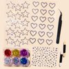 Face Glitter Body Glitter Gel with Face Heart Star Stickers, 6 Colors Hair Glitter Gel with Self Adhesive Face Gems Stick on Rhinestone Stickers for Face, Hair, Body for Festival Makeup