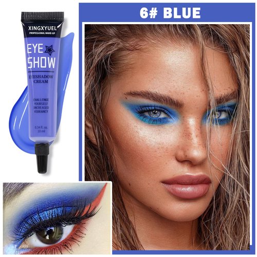XINGXYUEL Blue Eyeshadow Cream Matte Eyeshadow Highly Pigmented Liquid Eye Shadow Long Lasting Waterproof Cream Eyeshadow for Women Eye Makeup - Blue