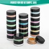 Houseables 3 Gram Jar, 3 ML, Black, 50 Pk, BPA Free, Cosmetic Sample Empty Container, Plastic, Round Pot, Screw Cap Lid, Small Tiny 3g Bottle, for Make Up, Eye Shadow, Nails, Powder, Paint, Jewelry