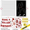 Akide Halloween Crime Scene Decorations Kit Have A Killer Birthday Banner Body Silhouette Crime Scene Tape Evidence Markers Mugshot Backdrop for Detective Murder Mystery Party Decorations