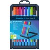 Schneider Slider Edge XB (Extra Broad) Ballpoint Pen, 1.4 mm, Light Blue Barrel, Assorted Ink Colors, Adjustable Case Stand of 8 Pens (152279)