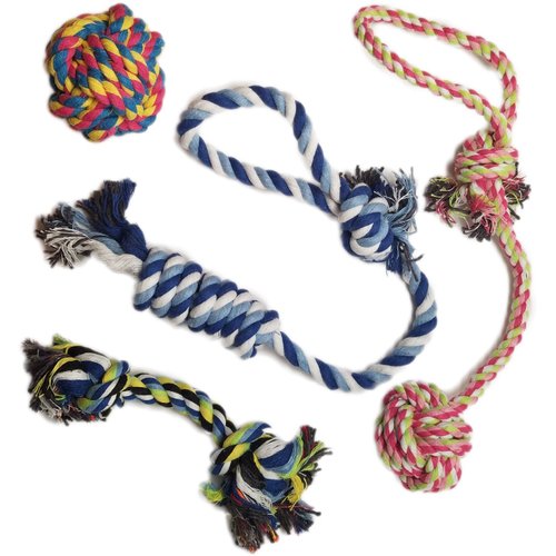 Otterly Pets 4-Pack Puppy Dog Rope Toys for Small to Medium Dogs – Durable Pull Toy for Dogs, Dog Stocking Stuffers, Pet Stocking Stuffers, Puppy Teething Toys