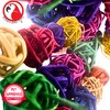 Bonka Bird Toys Pk12 Tiny Vine Balls Colored Natural Foot Talon Craft Part Parrot Cage Toys, Conure, Parakeet, Ringneck, and Similar Breeds (3350 Colored)