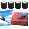 Gakonp Grip Tape with Clip Cord Sleeves - 125PCS Clip Cord Covers Plastic Blue Protection Bags 4PCS 2'' x5 '' Yards Self Grip Roll Elastic Bandage