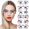 4th of July Temporary Tattoos 10 Sheets Independence Day Face Decorations Tattoos Red White Blue Patriotic Design Tattoo Supplies for Women Men Boys Girls Indepence Day Party Parade Tattoo Stickers