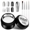 KYDA Silver Chrome Metallic Nail Polish Gel with Brush,Metal Mirror Nails Effect, Reflective Metal Painting Gel, High Glossy Soak off UV/LED DIY Nail Art