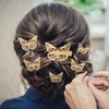 24 Pieces Halloween Butterfly Hair Clips Metal Butterfly Hair Clamps Metallic Hollow Butterfly Hairpins Clips Hair Accessories for Women Girls Weddings Bride, 2 Styles and 2 Sizes (Gold)