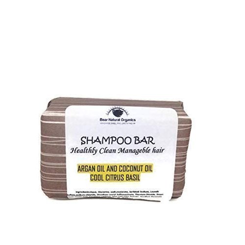 All Natural Eco-Friendly Solid Shampoo Bar for Normal-Dry or Frizzy Hair, Frizz or Clurly & All Hair Types with Argan Oil, Coconut Oil Cool Citrus Basil 2.20oz Chemical Free.