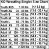 KO Sports Gear - Unisex Wrestling Singlet (USA Blue, Youth Medium)