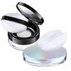 Cunhill 2 Pcs Loose Powder Container with Puff 0.17/0.7 oz Reusable Plastic Empty Powder Case Portable DIY Makeup Powder Container Loose Powder Compact Case with Mirror and Net Sifter(Neon,Black)
