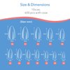 GazePlus Nail Tips, 600Pcs 10-size Short Stiletto Fake Nail Tips, Full Coverage Clear Soft Gel Nail Extension Tips Setfor Acrylic Nails False Nail for DIY at Home Nail Salon