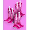 HOUSE OF PARTY Cowgirl Boot Balloons 6 Pcs - 30 Inch Pink Boot Foil Balloon for Last Rodeo Bachelorette Party Decorations, Cowgirl Balloons for Western Themed Birthday Party Decorations Supplies