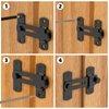 180 Degree Flip Sliding Barn Door Lock for Privacy - Safe barn Door Locks and latches for Barn Door, Pet Door, Bathroom, Outdoor, Garage, Window, Sliding Door