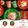 SiliFine 147 Pcs Christmas Party Tableware Set Naughty or Nice Party Supplies Xmas Disposable Dinnerware Plates Napkins Cups Knives Forks Spoons Tablecloth Banner for Xmas Dinner Party Decorations