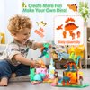 Dinosaur Toys Magnetic Tiles Blocks, 3D Movable Dinos Magnetic Building Blocks for Kids 3-5 5-7 STEM Educational Outdoor Sensory Toys Gifts for Boys and Girls