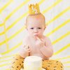 Half Birthday Crown - Yellow Crown for 6-Month Baby's Birthday Party, Girls/Boys Party Supplies and Decorations